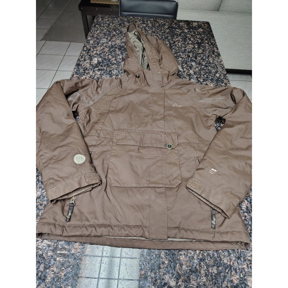Orage Women Brown Hooded Ski Jacket Technical Winter Coat Puffer Anorak Style